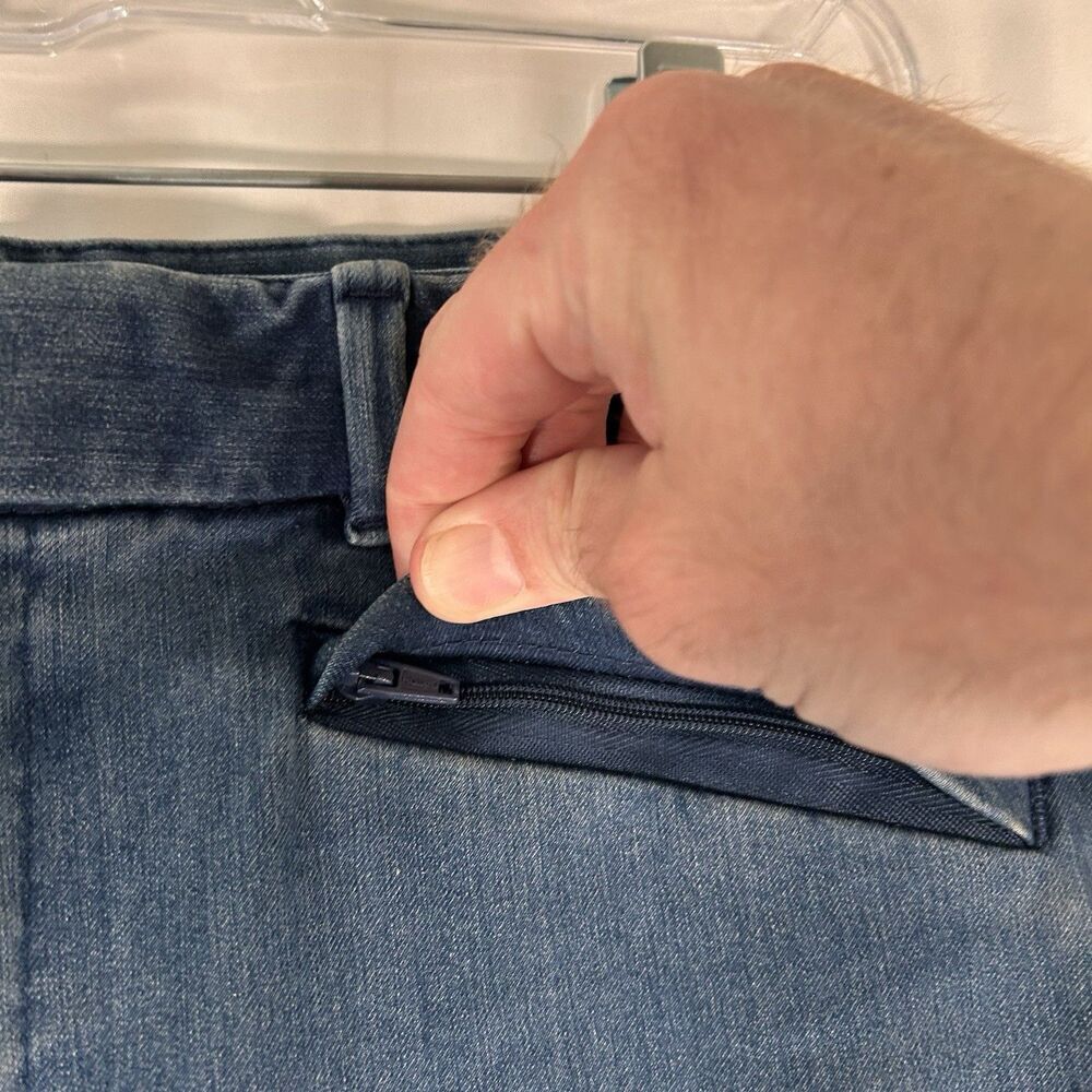 Gap Signature Skinny Ankle Pants Women's 12 medium Wash Blue Zip Pockets - Picture 4 of 9